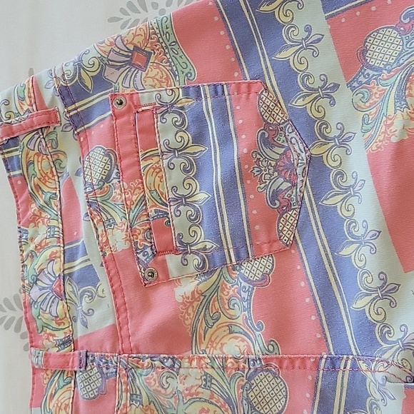 GP Jeans Pink Fleur-de-lis Pattern Pants - Picture 10 of 11